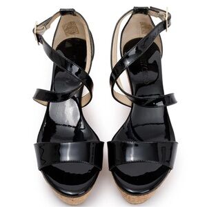Jimmy Choo Black Wedge Shoes with Glossy Finish